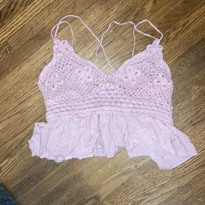 Crop Flowy Lace Tank